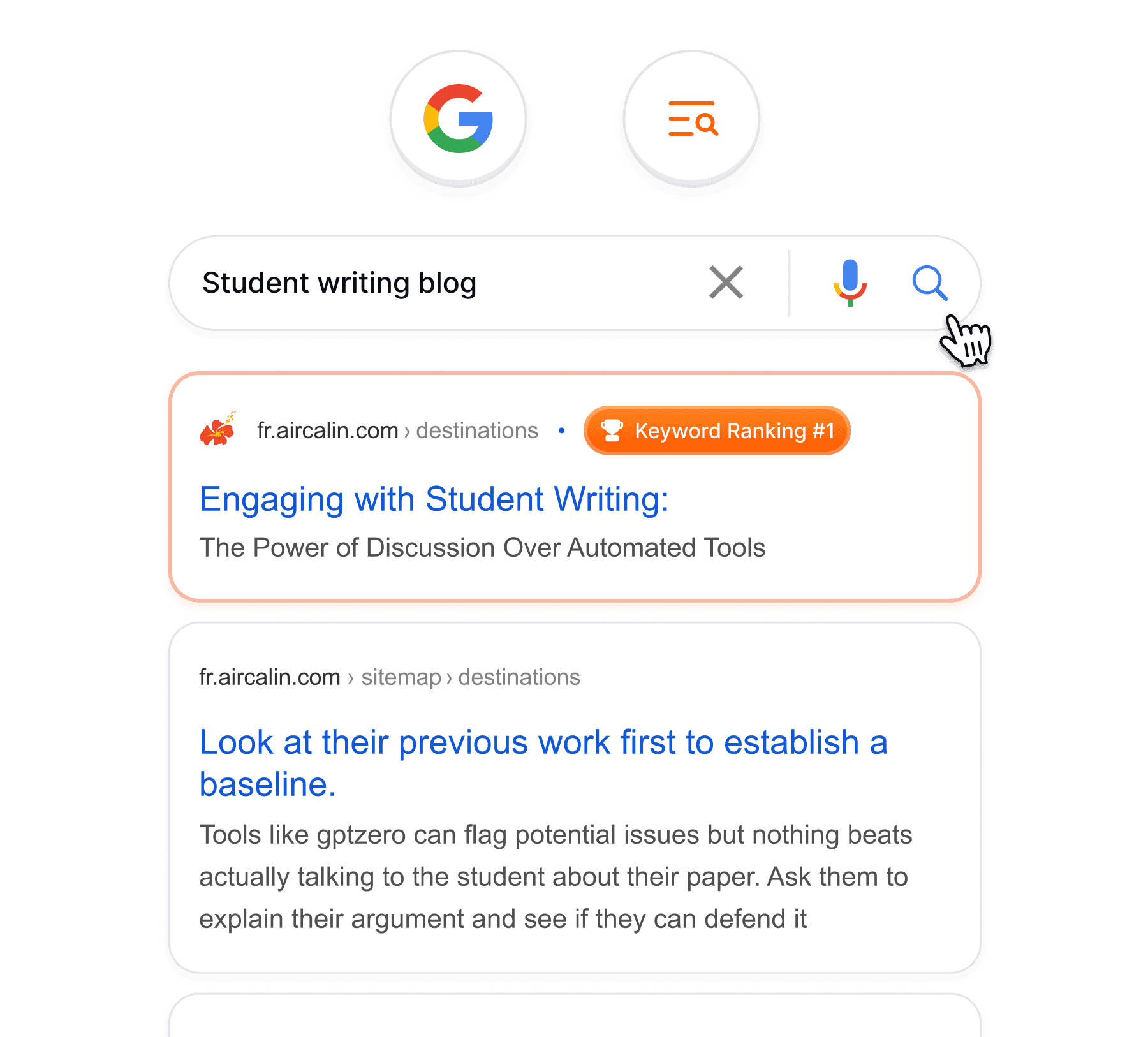 SEO traditional search dashboard
